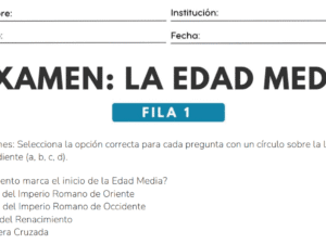 Kit de Examen sobre la Edad Media (Fila 1 y 2 + Editables + Respuestas)