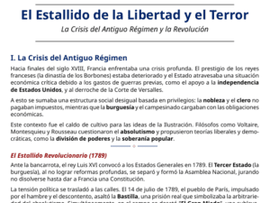 Ficha de Lectura y Análisis sobre la Revolución Francesa